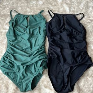 Set of Ellen Tracy keyhole one piece suits.